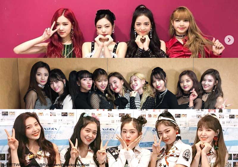 BLACKPINK、TWICE、Red Velvet