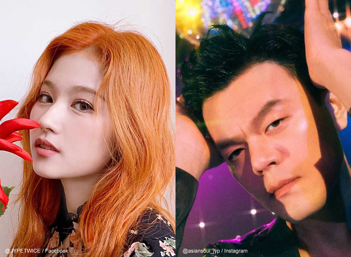 TWICE サナ（左）、J.Y.Park（右）