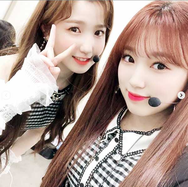 本田仁美（左）、矢吹奈子　@official_izone / Instagram