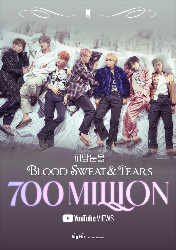 「Blood Sweat & Tears」MV７億ビュー突破