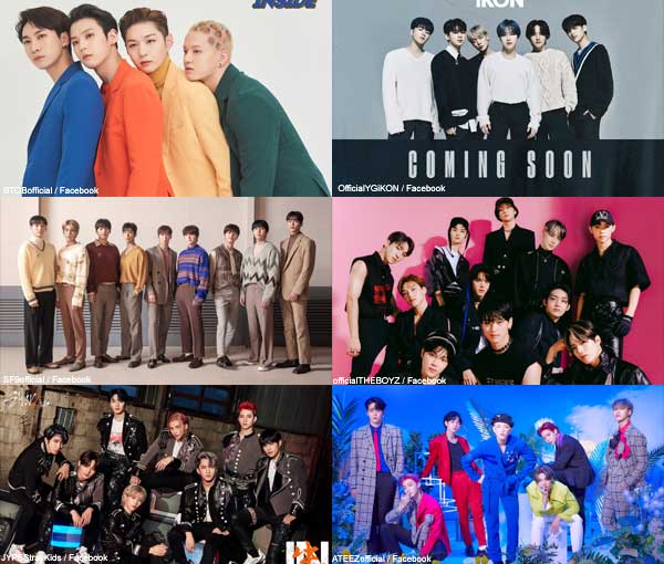 BTOB、iKON、SF9、THE BOYZ、Stray Kids、ATEEZ