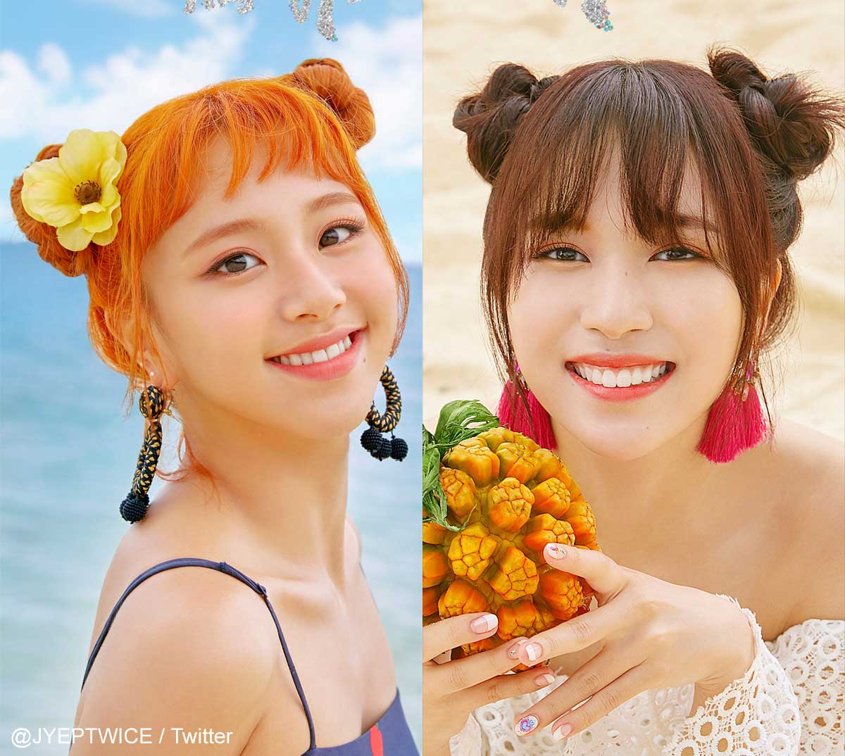 TWICE チェヨン、ミナ（右）