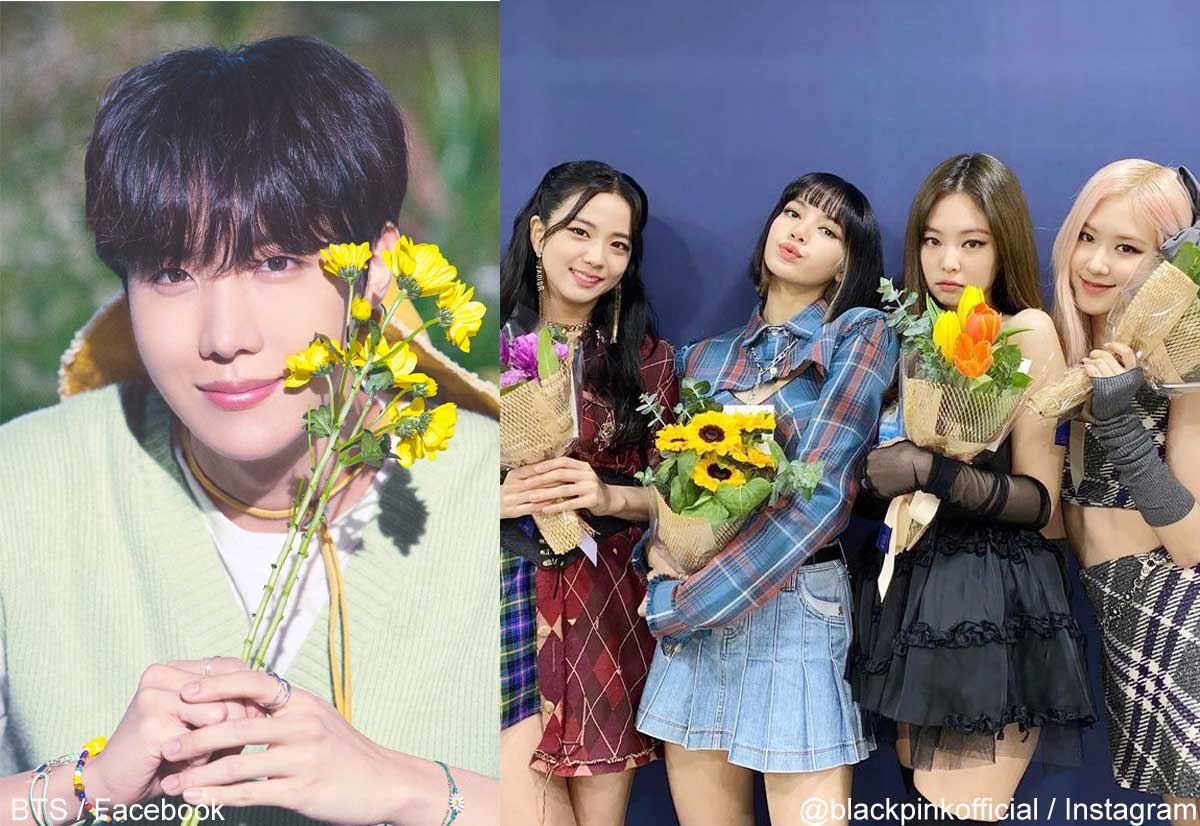 BTS J-HOPE、BLACKPINK（右）