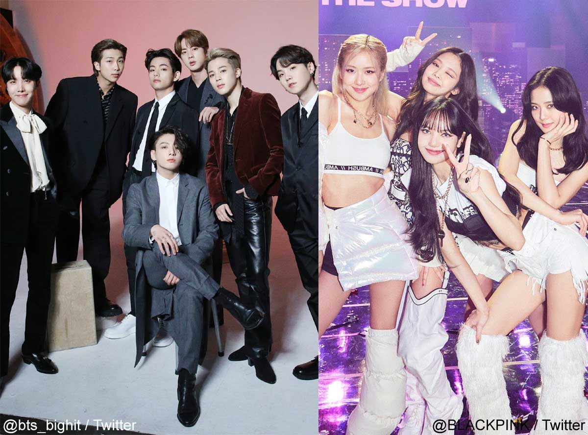 BTS、BLACKPINK（右）