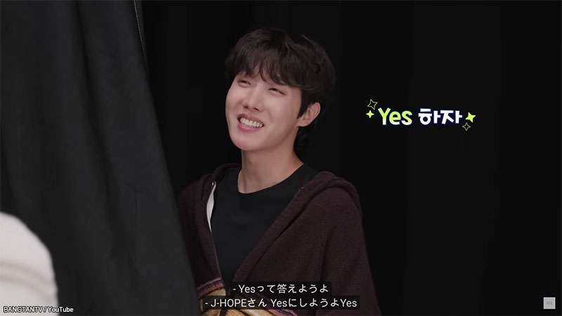 全員で「YES」を選ぼうと話すJ-HOPE